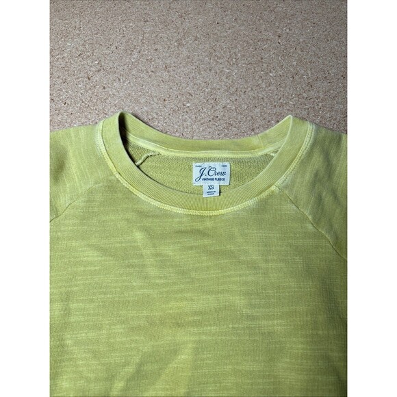 J.Crew Women’s Vintage Fleece Pullover Yellow Size XS F3 - Picture 2 of 5